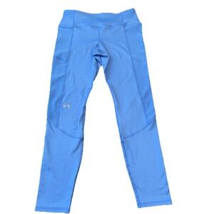 Under Armour Compression Leggings Women's Size Large Blue 27" High Rise Logo